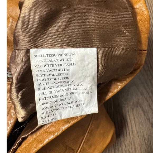 Ralph Lauren Kids Brown Leather Quilted Moto Jacket Size M 8/10 - Picture 9 of 9